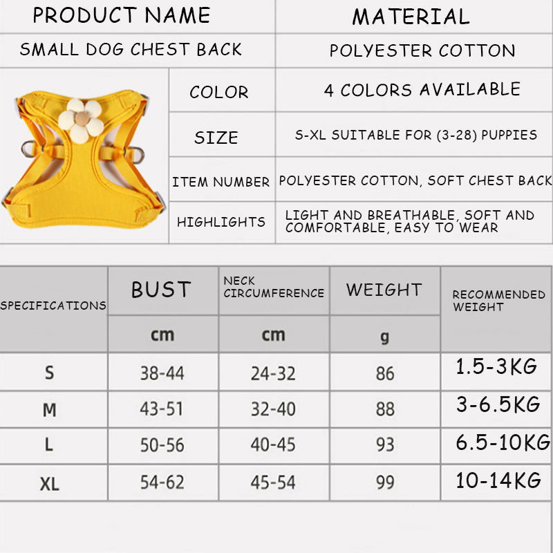 KFX-0640573 Breathable Mesh Dog Vest Harness with Quick Release Buckle for Small, Medium, and Large Dogs