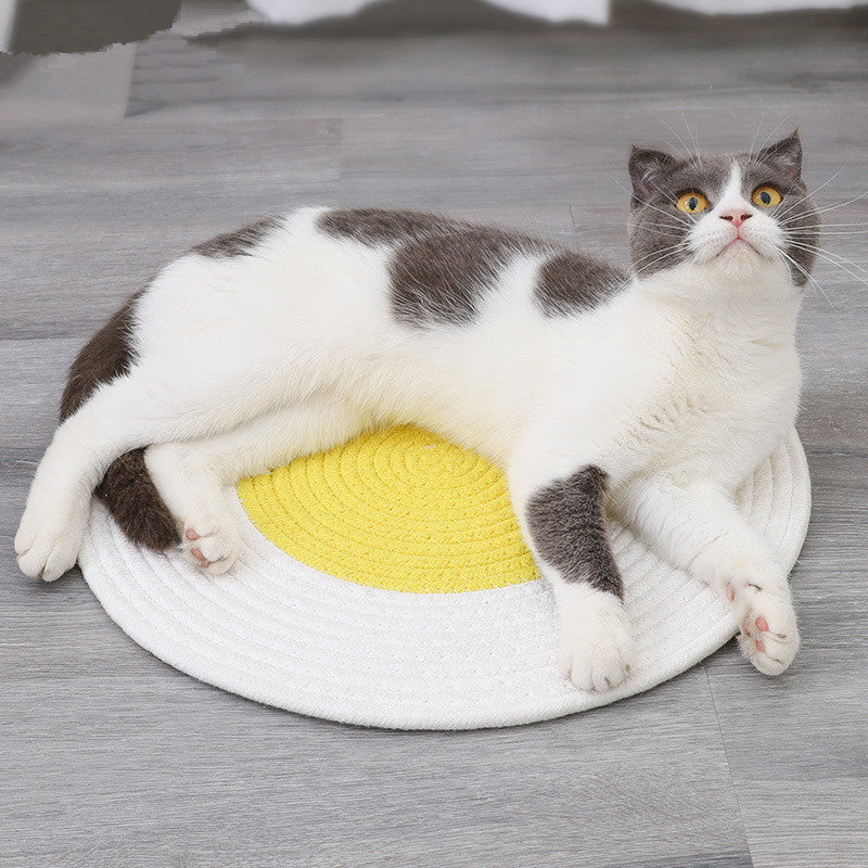 KFX-0640957 Japanese Cat Claw Grinding Mattress - Cotton Thread, 40cm Diameter, Available in Various Colors