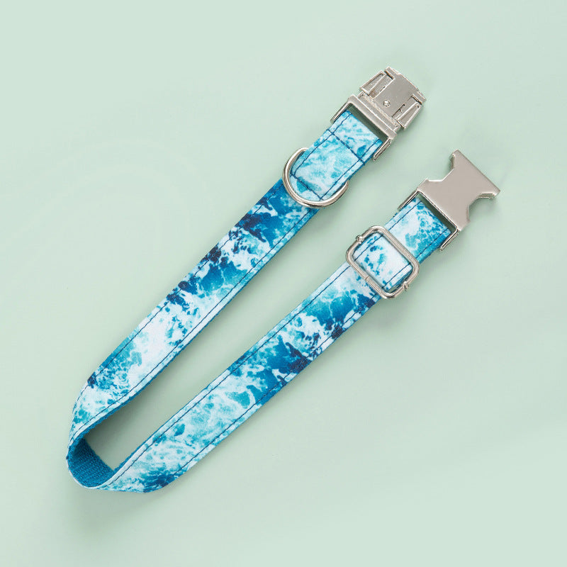 KFX-0641085 Marine Pet Dog Collar - Adjustable Polyester Design, Available in Multiple Sizes