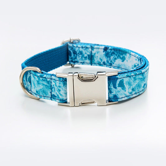 KFX-0641085 Marine Pet Dog Collar - Adjustable Polyester Design, Available in Multiple Sizes