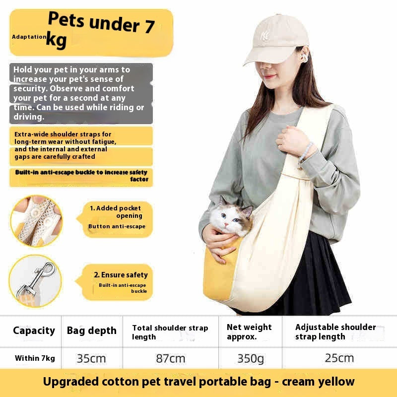 KFX-0641341 Adjustable Drawstring Portable Cat Backpack with Built-in Safety Buckle - Brown and Egg Color Options