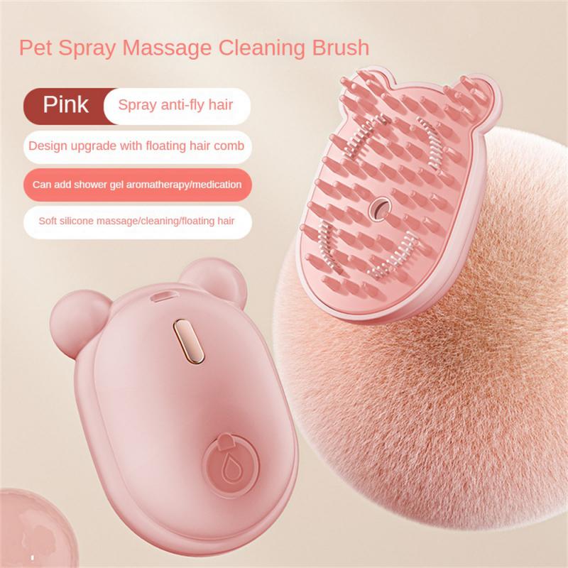 KFX-0642365 3-in-1 Pet Grooming Brush with Spray, Massage, and Hair Removal Features