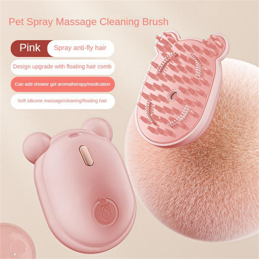 KFX-0642365 3-in-1 Pet Grooming Brush with Spray, Massage, and Hair Removal Features