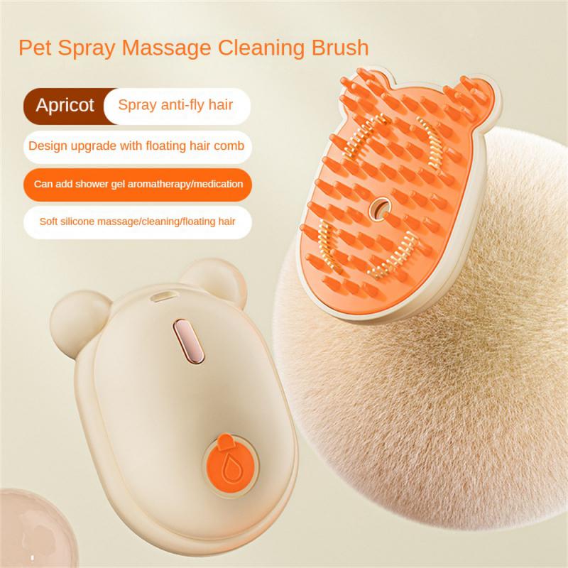 KFX-0642365 3-in-1 Pet Grooming Brush with Spray, Massage, and Hair Removal Features