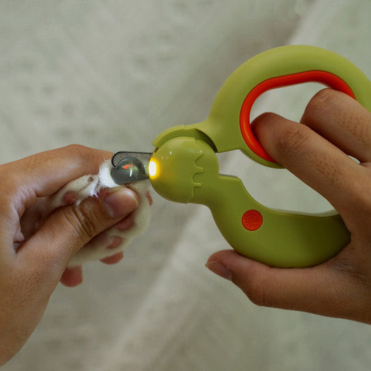 KFX-0642877 LED Mini Nail Clipper for Pets - Compact and Stylish Design in Green, Pink, and Blue