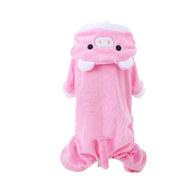 KFX-0643517 Cozy Coral Fleece Pig Costume for Cats & Small Dogs - Fleece-Lined Pet Apparel