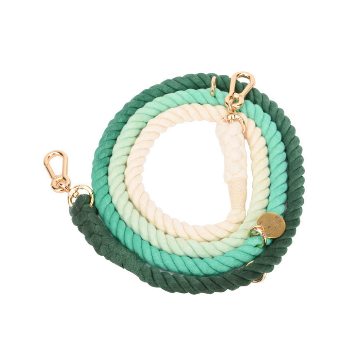 KFX-0644669 Hand-Woven Gradient Color Dog Collar - Cotton Thread, All Seasons, Available in Small, Medium, and Large