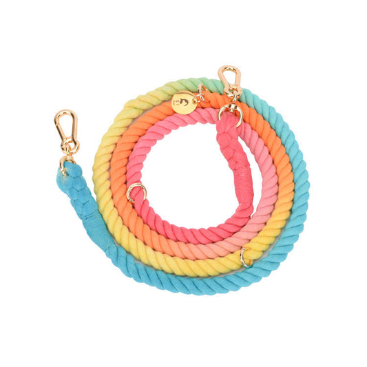 KFX-0644669 Hand-Woven Gradient Color Dog Collar - Cotton Thread, All Seasons, Available in Small, Medium, and Large