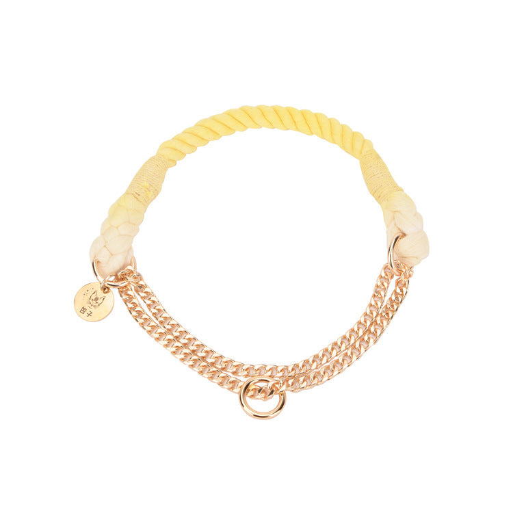 KFX-0644669 Hand-Woven Gradient Color Dog Collar - Cotton Thread, All Seasons, Available in Small, Medium, and Large