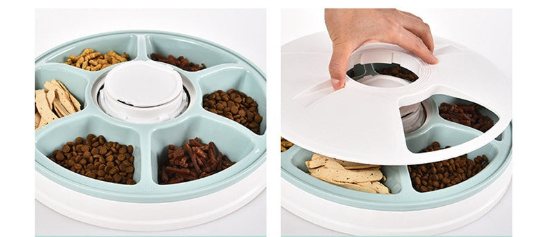 KFX-0648637 Automatic Timed Pet Feeder - Plastic Design in Gray, Green, and Pink