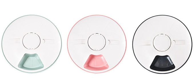 KFX-0648637 Automatic Timed Pet Feeder - Plastic Design in Gray, Green, and Pink