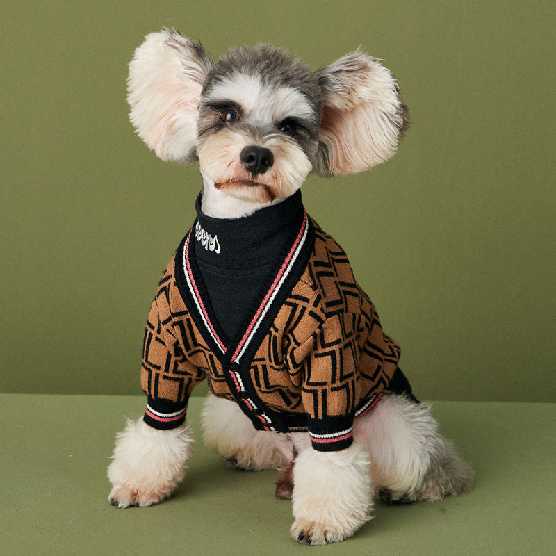 KFX-0649021 Cozy Black Wool Sweater for Dogs with High Collar in Multiple Sizes