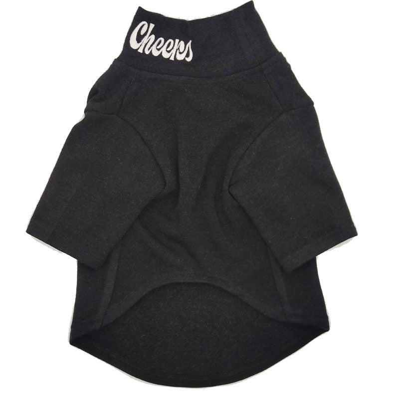KFX-0649021 Cozy Black Wool Sweater for Dogs with High Collar in Multiple Sizes