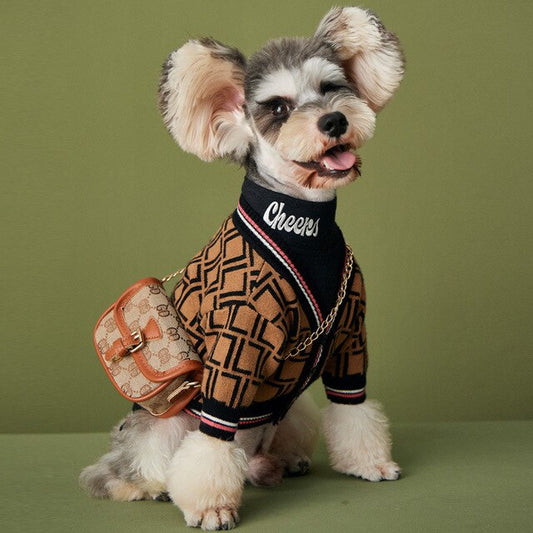 KFX-0649021 Cozy Black Wool Sweater for Dogs with High Collar in Multiple Sizes