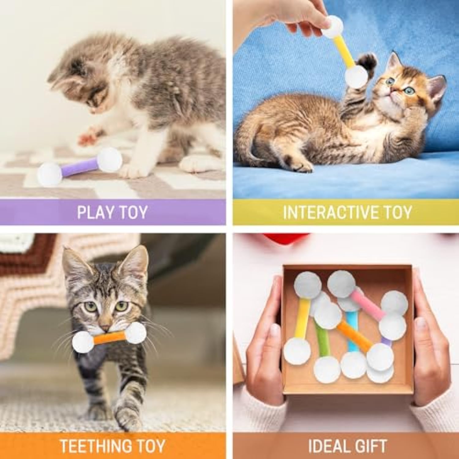 KFX-0652093 Soft Plush Cat Kicker Toys with Catnip for Interactive Play - Set of 5 for Cats