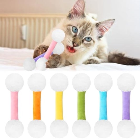 KFX-0652093 Soft Plush Cat Kicker Toys with Catnip for Interactive Play - Set of 5 for Cats