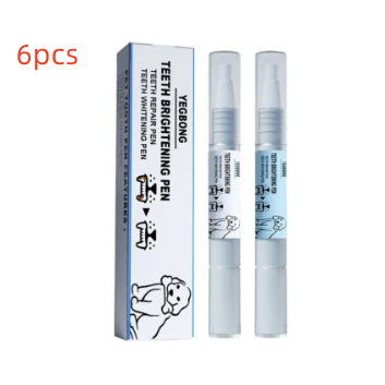 KFX-0652477 Pet Teeth Whitening Pen for Dogs and Cats - Tartar Remover with 2 Dental Brushes - 6ml Total