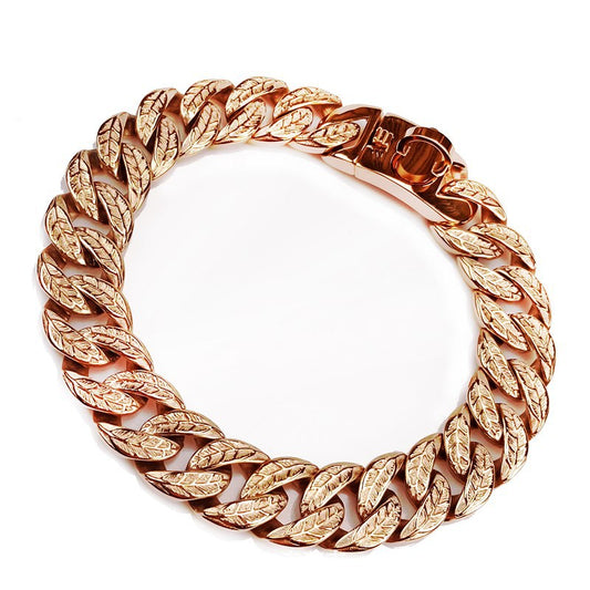 KFX-0652605 Stainless Steel Tree Leaf Shape Dog Collar - Scalable Design in Gold, Steel, and Rose Gold