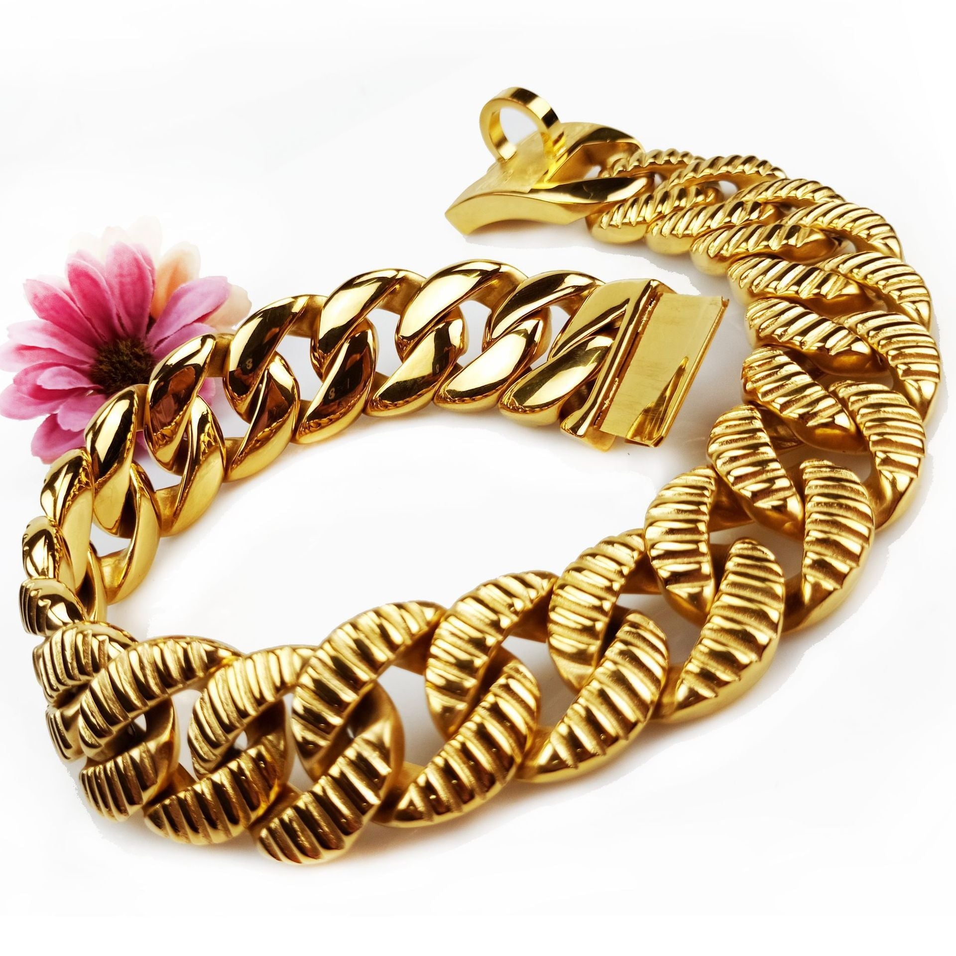 KFX-0652605 Stainless Steel Tree Leaf Shape Dog Collar - Scalable Design in Gold, Steel, and Rose Gold