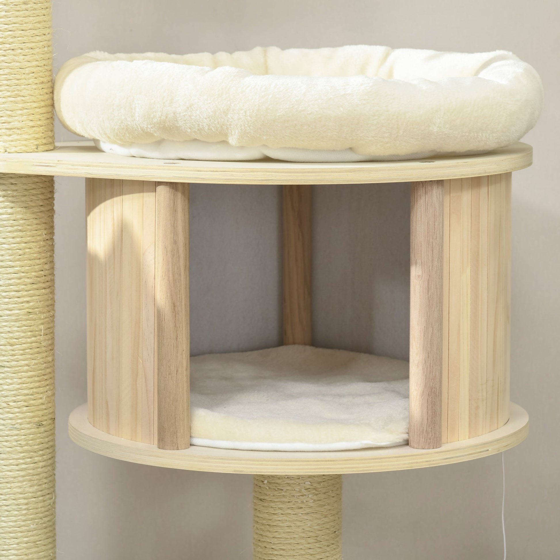 KFX-0653885 3-Level Cat Tree Tower with Scratching Posts, Condo, Beds, and Badminton Toys for Kittens