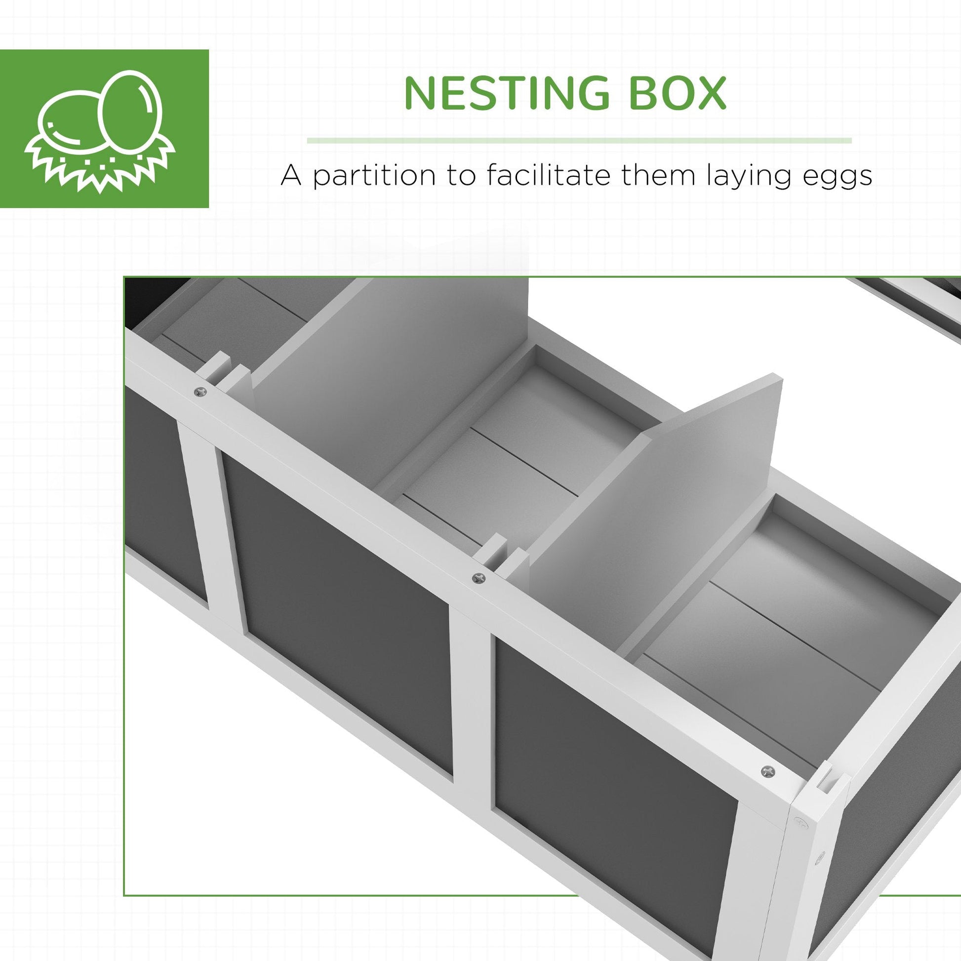 KFX-0654269 Spacious Dark Gray Wooden Chicken Coop with Nesting Box for Up to 6 Chickens