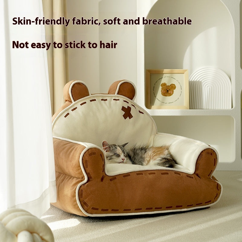KFX-0654653 Cozy Four Seasons Cat Bed with Warm-keeping and Cold-proof Features