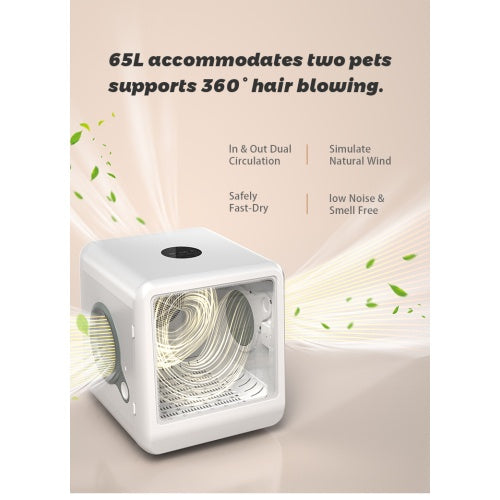 KFX-0656061 Pet Dryer Room with Hot & Cold Air, Automatic 3-Speed Mode, for Cats and Dogs, 32-40°C Temperature Range