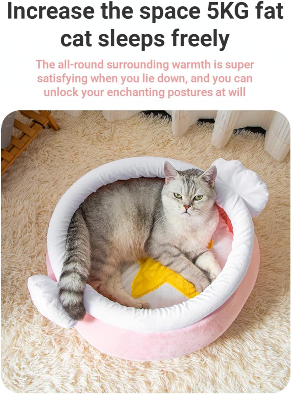 KFX-0657853 Cozy Honey Pot Cat Sofa Bed - Soft Warm Nest for Small Cats and Dogs
