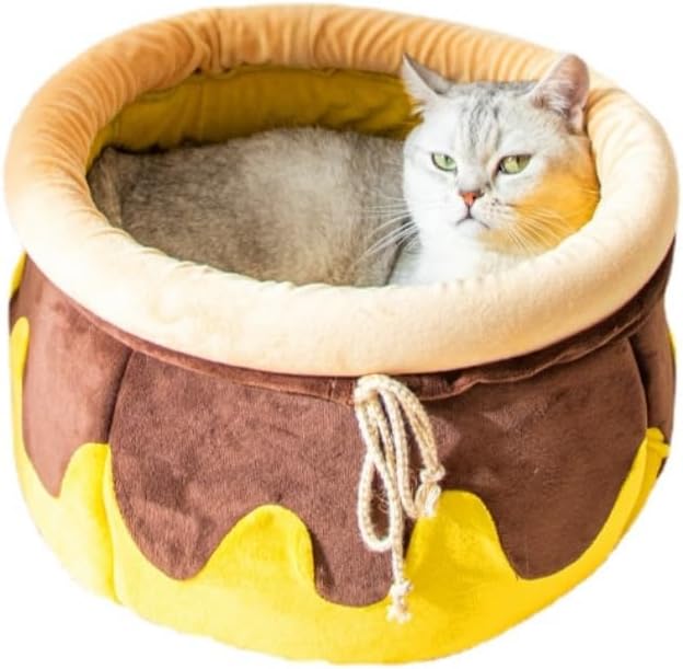 KFX-0657853 Cozy Honey Pot Cat Sofa Bed - Soft Warm Nest for Small Cats and Dogs