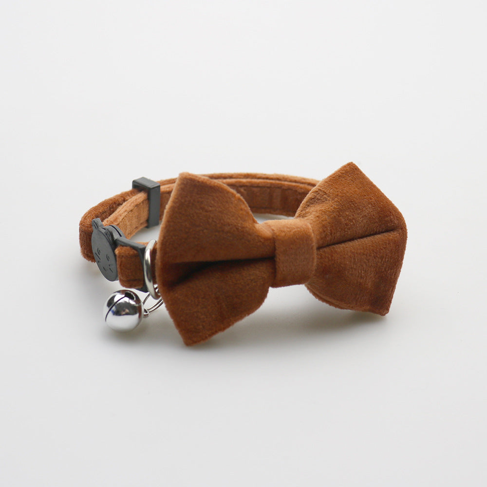 KFX-0658365 Adjustable Velvet Bow Collar for Small Dogs and Cats in Multiple Colors