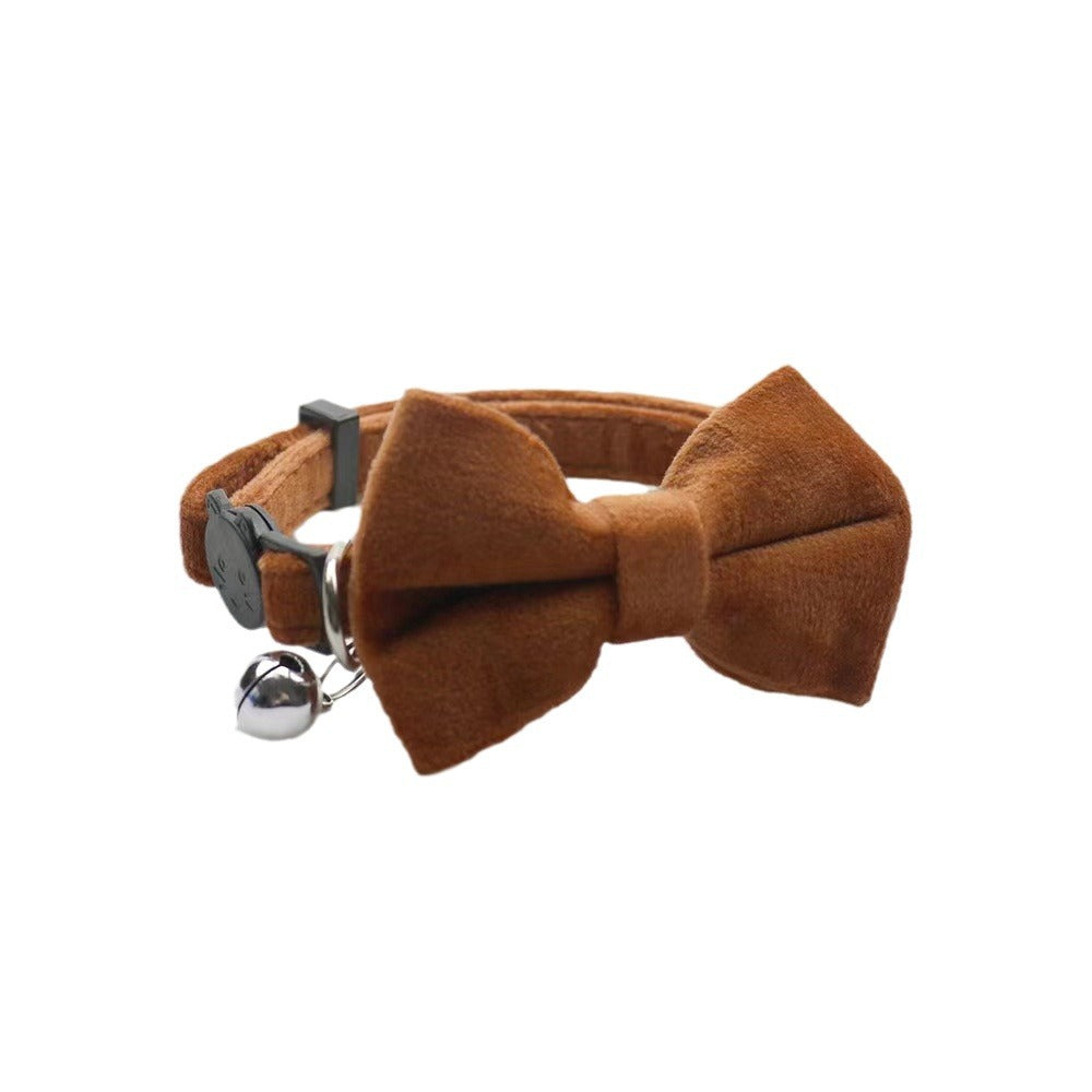 KFX-0658365 Adjustable Velvet Bow Collar for Small Dogs and Cats in Multiple Colors