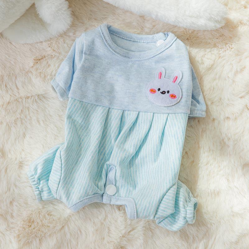 KFX-0660925 Cozy Cotton Cat Belly Wrap Suit in Beige Bear and Blue Rabbit Designs
