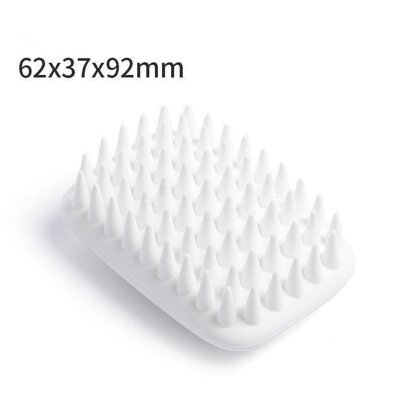 KFX-0661949 Silicone Pet Hair Comb for Cats and Dogs - Non-Slip Massage Brush in Beige