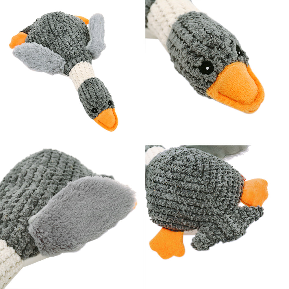 KFX-0665789 Sound Plush Toy for Dogs - Stress Relief and Bite Resistant, Available in Green, Brown, and Gray Geese