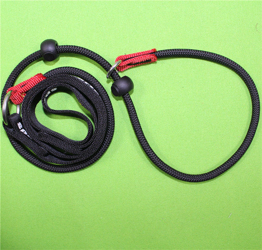 KFX-0666941 Durable Nylon Training Rope for Medium and Large Dogs - 2m Long, Black/Red