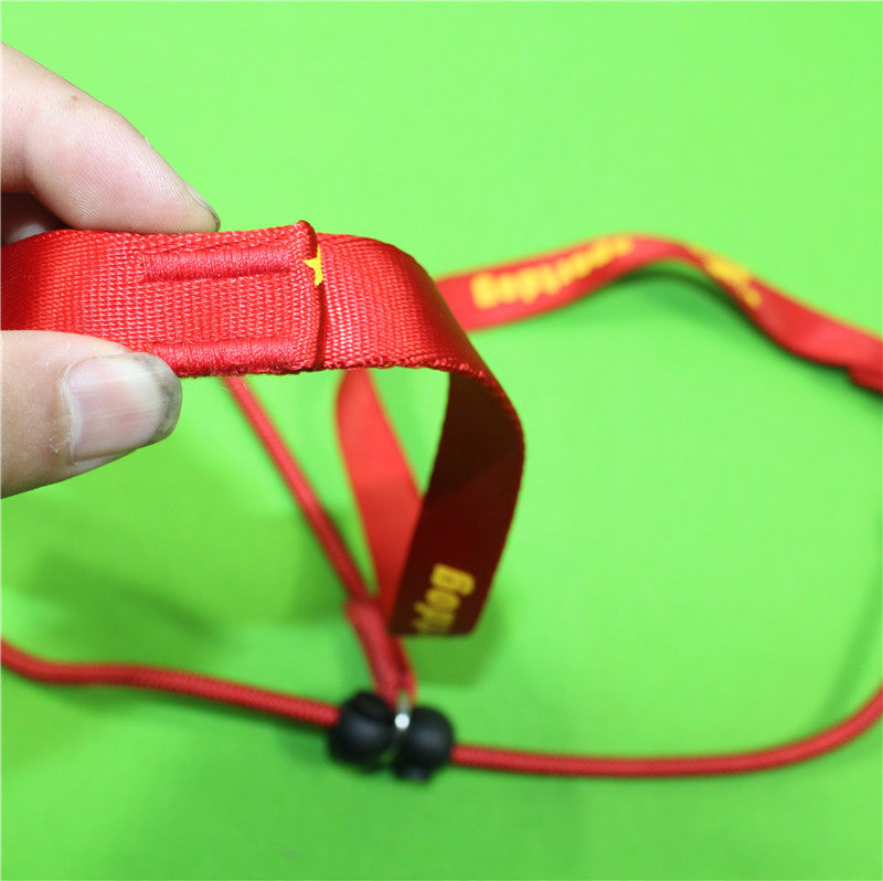 KFX-0666941 Durable Nylon Training Rope for Medium and Large Dogs - 2m Long, Black/Red