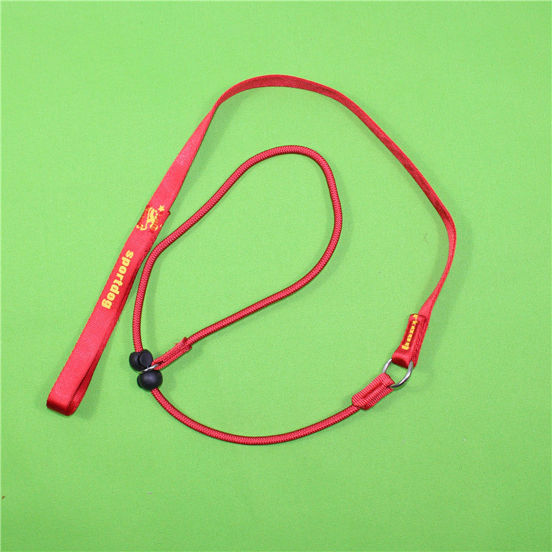 KFX-0666941 Durable Nylon Training Rope for Medium and Large Dogs - 2m Long, Black/Red