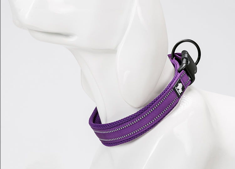 KFX-0668093 Adjustable Reflective Nylon Dog Collar for Outdoor and Indoor Use