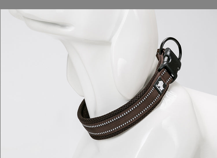 KFX-0668093 Adjustable Reflective Nylon Dog Collar for Outdoor and Indoor Use