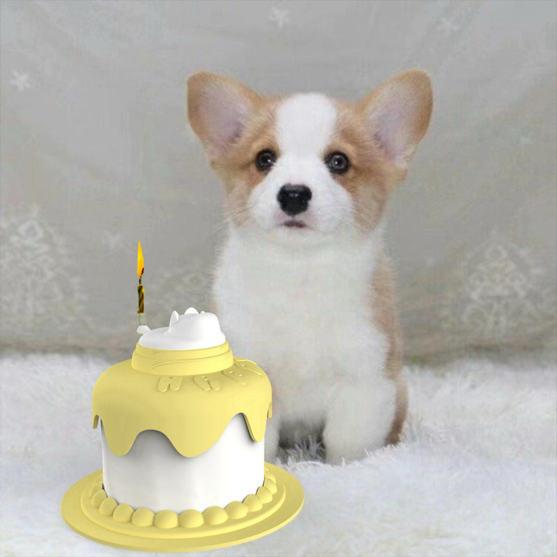 KFX-0672061 Multifunctional Pet Cake Shaped Feeding Bowl – Available in Multiple Colors for Cats and Dogs