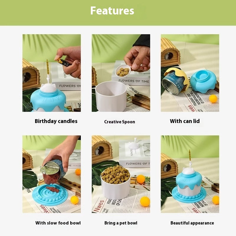 KFX-0672061 Multifunctional Pet Cake Shaped Feeding Bowl – Available in Multiple Colors for Cats and Dogs