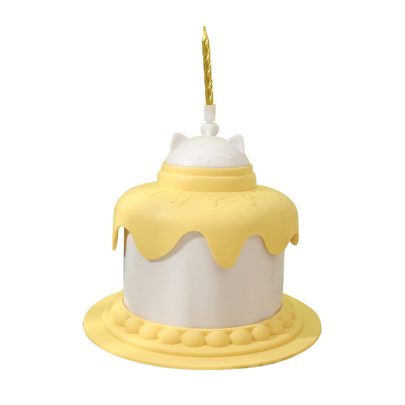 KFX-0672061 Multifunctional Pet Cake Shaped Feeding Bowl – Available in Multiple Colors for Cats and Dogs