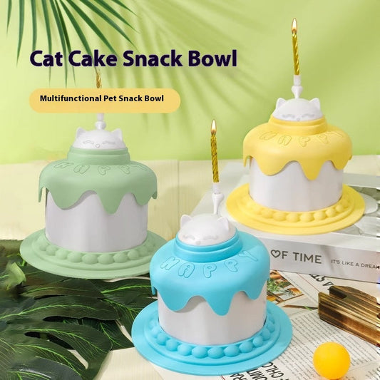 KFX-0672061 Multifunctional Pet Cake Shaped Feeding Bowl – Available in Multiple Colors for Cats and Dogs