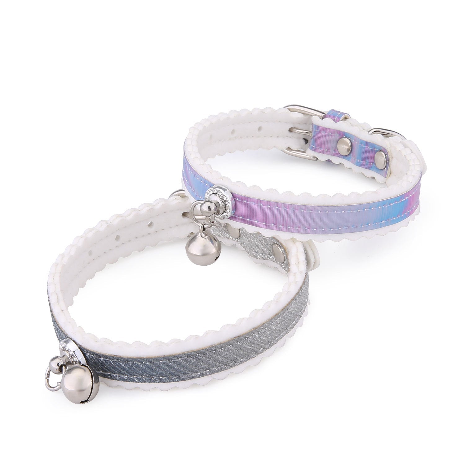 KFX-0673853 Gradient Color Cat Collar with Bell - Adjustable PU Material, Suitable for All Seasons