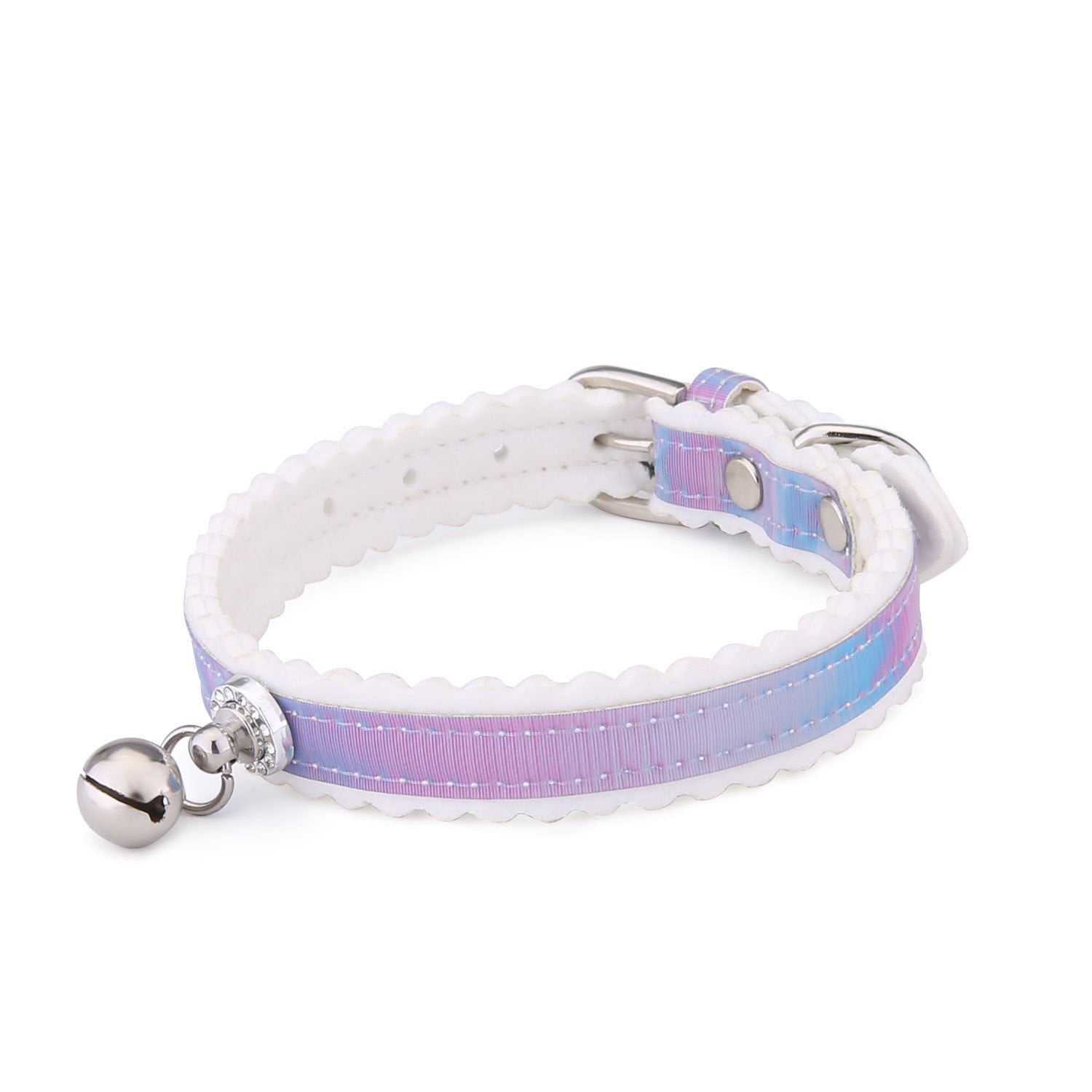 KFX-0673853 Gradient Color Cat Collar with Bell - Adjustable PU Material, Suitable for All Seasons