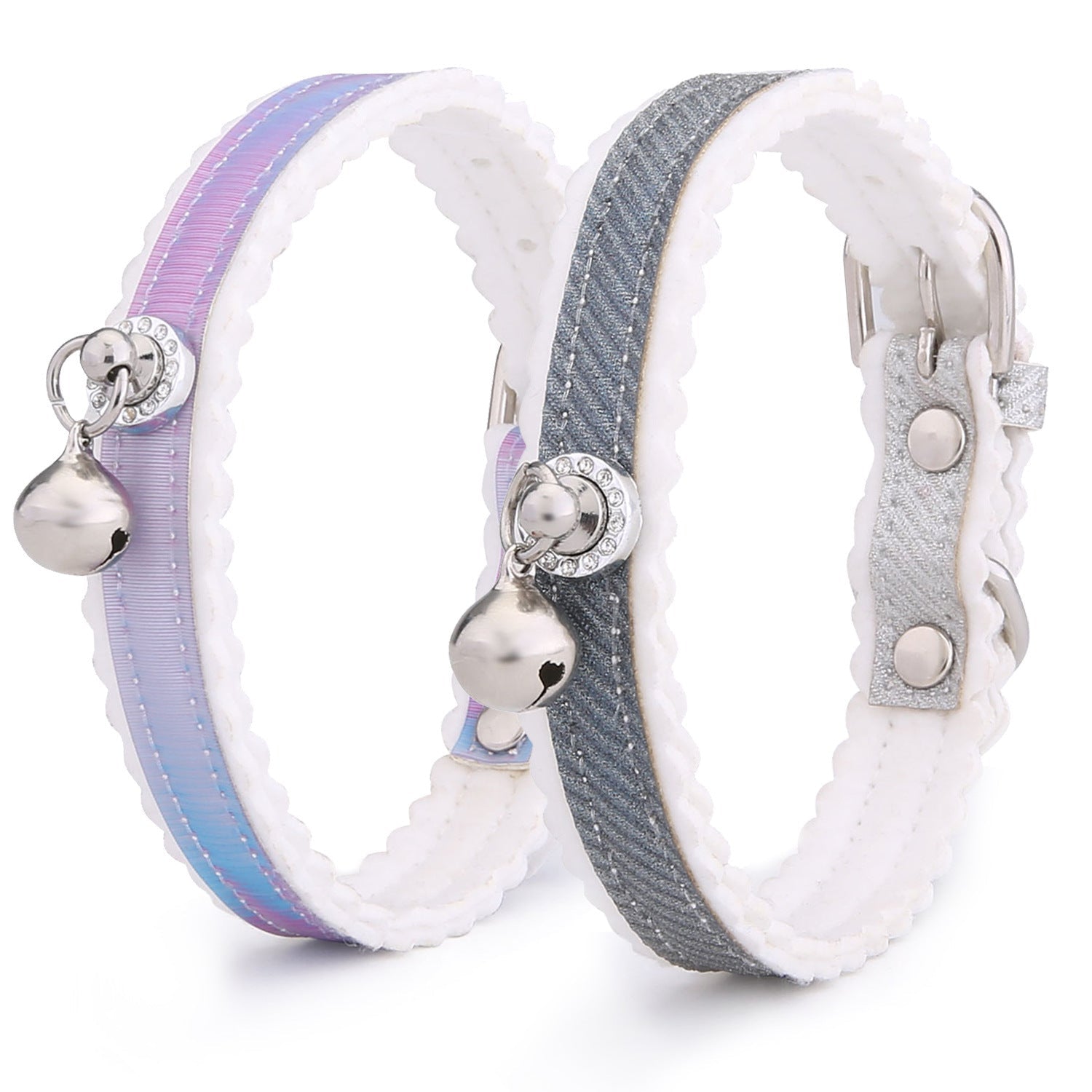 KFX-0673853 Gradient Color Cat Collar with Bell - Adjustable PU Material, Suitable for All Seasons