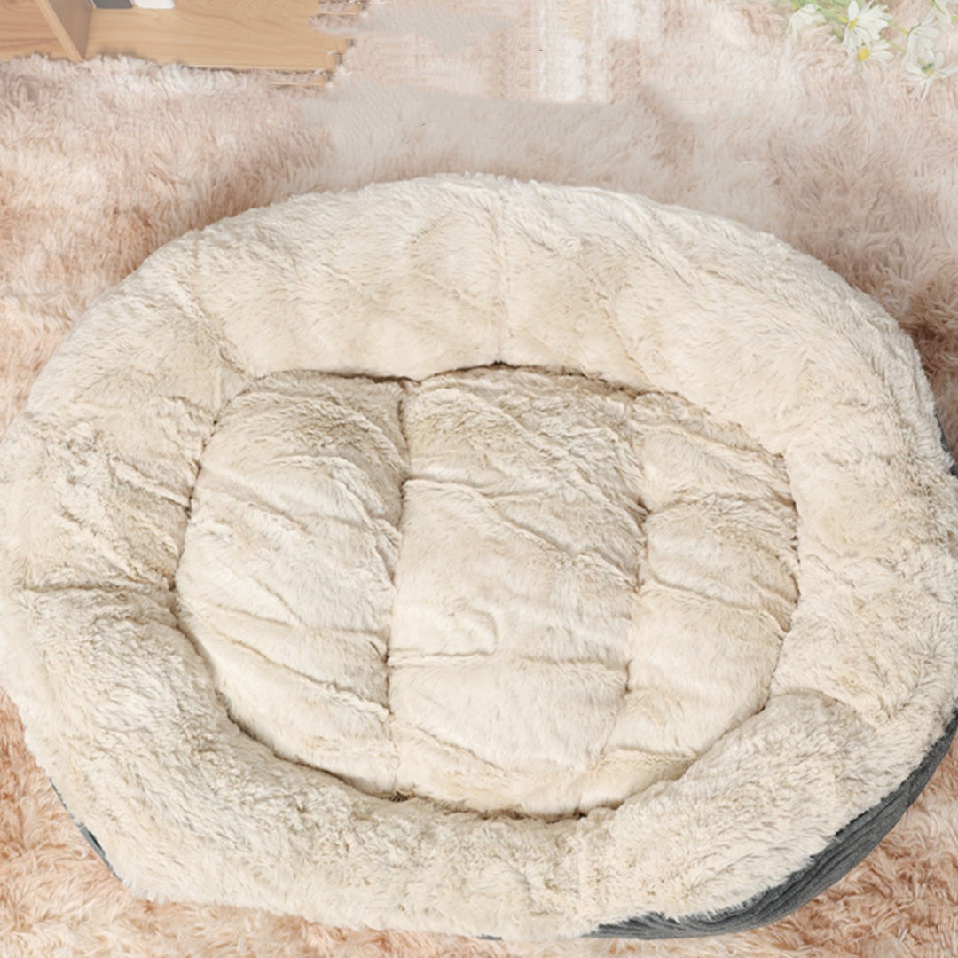 KFX-0675901 Cozy Oval Plush Nest Mat for Cats and Dogs - Available in Three Sizes