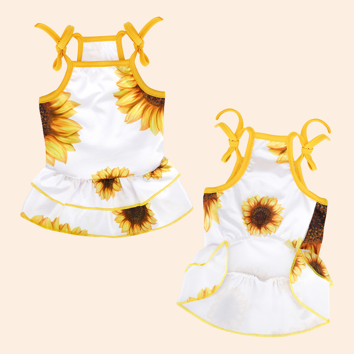 KFX-0676413 Pet Clothing with Sunflower and Pineapple Prints, Breathable Milk Silk Fabric, XS to XL Sizes