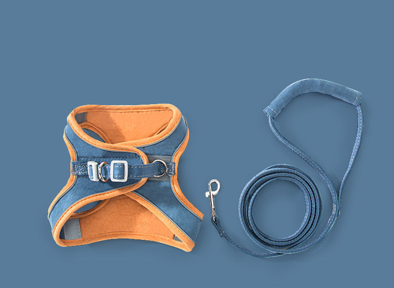 KFX-0676925 Adjustable Cat Traction Rope Chest Strap with Reflective Design for Small to Medium Pets