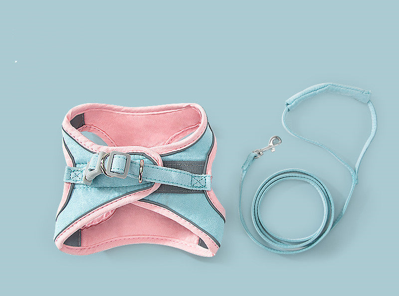 KFX-0676925 Adjustable Cat Traction Rope Chest Strap with Reflective Design for Small to Medium Pets